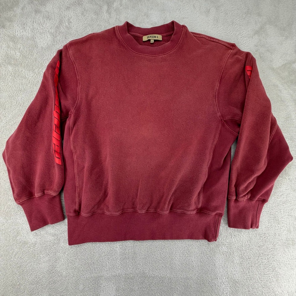 Yeezy‎ Season 4 Sweatshirt Mens M Burgundy Preowned Calabasas